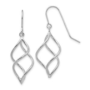 Gold Classics(tm) 14kt. White Gold Twisted Dangle Earrings