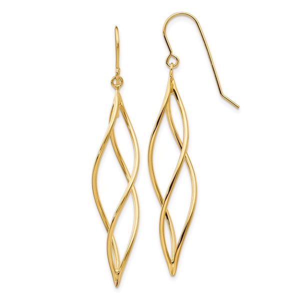 Gold Classics(tm) 14kt. Gold Long Twisted Dangle Earrings