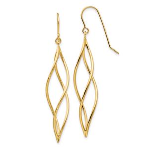 Gold Classics(tm) 14kt. Gold Long Twisted Dangle Earrings