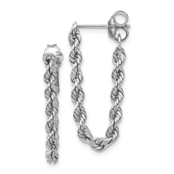 Gold Classics(tm) 14kt. White Gold Rope Chain Dangle Earrings