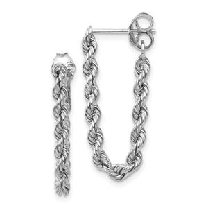 Gold Classics(tm) 14kt. White Gold Rope Chain Dangle Earrings