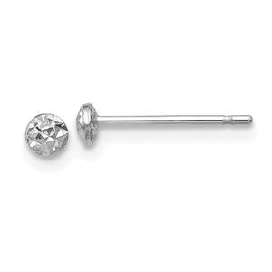 Gold Classics(tm) 14kt. White Gold 3mm Puff Circle Earrings