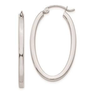 Gold Classics(tm) 14kt. White Gold 30x2mm Hoop Earrings