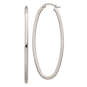 Gold Classics(tm) 14kt. White Gold Large Oval Hoop Earrings