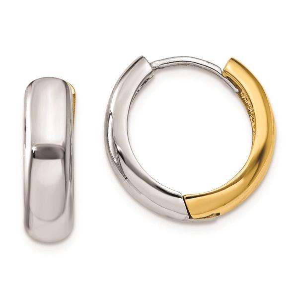 Gold Classics(tm) 14kt. Two-Tone Huggie Earrings