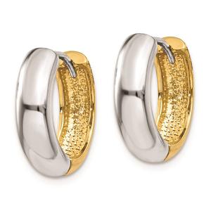 Gold Classics(tm) 14kt. Two-Tone Huggie Earrings alternate view