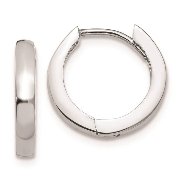 Gold Classics(tm) 14kt. White Gold Hinged Hoop Earrings