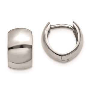 Gold Classics(tm) 14kt. White Gold Hinged Wide Hoop Earrings