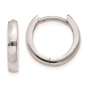 Gold Classics(tm) 14kt. White Gold Hinged Hoop Earrings