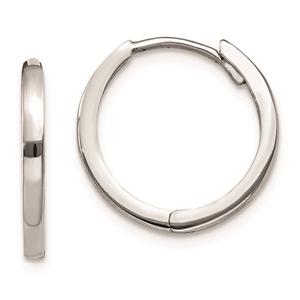 Gold Classics(tm) 14kt. White Gold Hinged Close Hoop Earrings