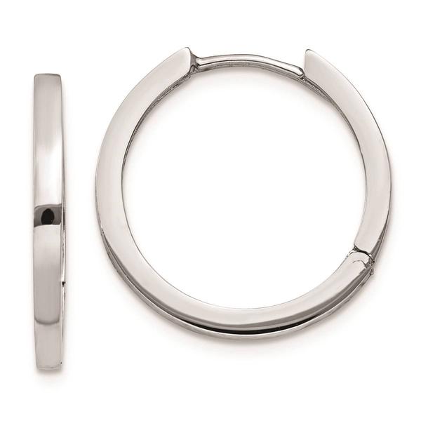 Gold Classics(tm) 14kt. White Gold Hoop Earrings