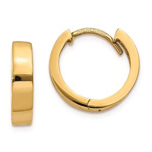 Gold Classics(tm) 13mm Hinged Hoop Earrings