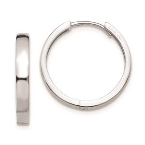 Gold Classics(tm) 14kt. White Gold Hinged Hoop Earrings