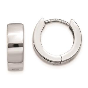 Gold Classics(tm) 14kt. 13mm White Gold Hinged Hoop Earrings