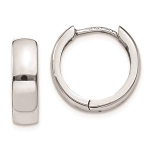 Gold Classics(tm) 14kt. 14mm White Gold Hinged Hoop Earrings
