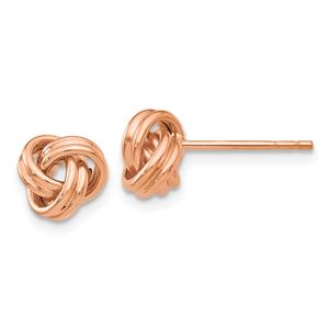 Gold Classics(tm) 7mm Rose Gold Love Knot Stud Earrings