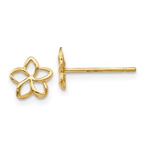 Gold Classics(tm) 14kt. Gold 7mm Plumeria Post Earrings