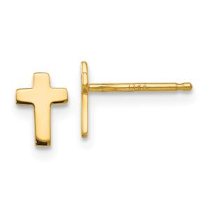 Gold Classics(tm) 14kt. Gold Cross Stud Earrings