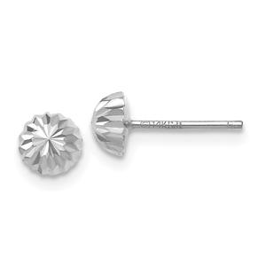 Gold Classics(tm) White Gold Diamond Cut Half Ball Earrings