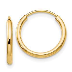 Gold Classics(tm) 11mm 14kt. Polished Endless Hoop Earrings