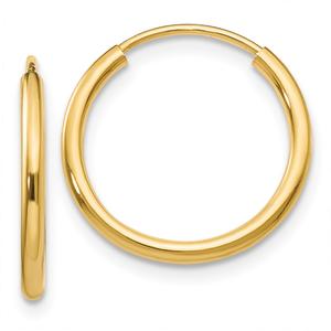 Gold Classics(tm) 14mm. 14kt. Polished Endless Hoop Earrings
