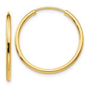 Gold Classics(tm) 14kt. Polished Endless 21mm.Hoop Earrings