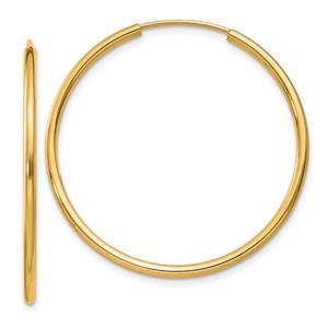 Gold Classics(tm) 30mm. 14kt. Polished Endless Hoop Earrings
