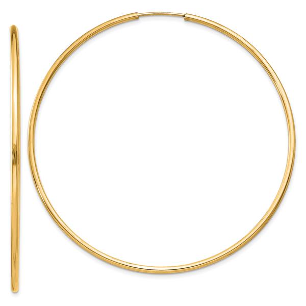 Gold Classics(tm) 54mm. 14kt. Polished Endless Hoop Earrings