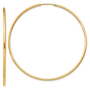 Gold Classics(tm) 54mm. 14kt. Polished Endless Hoop Earrings