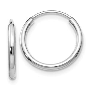 Gold Classics(tm) 12mm. 14kt. White Gold Polished Hoop Earrings