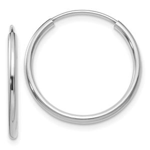 Gold Classics(tm) 17mm. 14kt. White Gold Polished Hoop Earrings