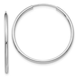 Gold Classics(tm) 26mm. 14kt. White Gold Polished Hoop Earrings