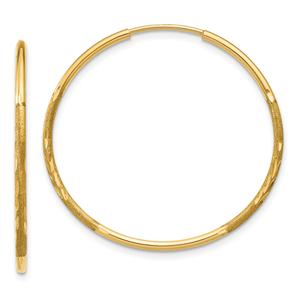Gold Classics(tm) 14kt. 26mm Diamond Endless Hoop Earrings