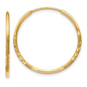 Gold Classics(tm) 14kt. 21mm Diamond Endless Hoop Earrings