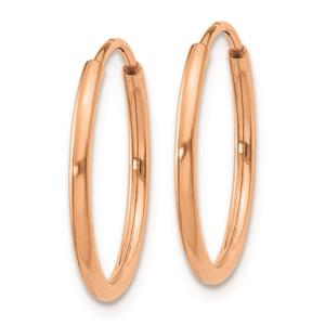 Gold Classics(tm) 16mm. 14kt. Rose Gold Polished Hoop Earrings alternate view