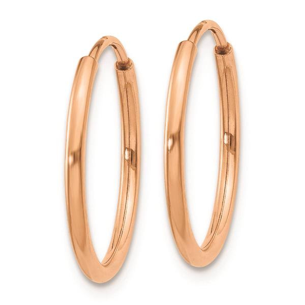 Gold Classics(tm) 16mm. 14kt. Rose Gold Polished Hoop Earrings alternate view