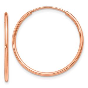 Gold Classics(tm) 22mm. 14kt. Rose Gold Polished Hoop Earrings