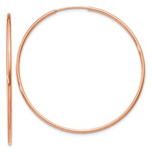 Gold Classics(tm) 42.75mm. 14kt. Rose Polished Hoop Earrings