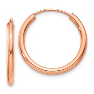 Gold Classics(tm) 19mm. 14kt. Rose Gold Polished Hoop Earrings