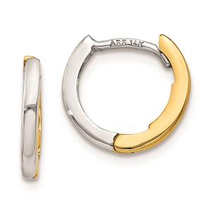 Gold Classics(tm) 14kt. Two-Tone 1.35mm Hinged Hoop Earrings