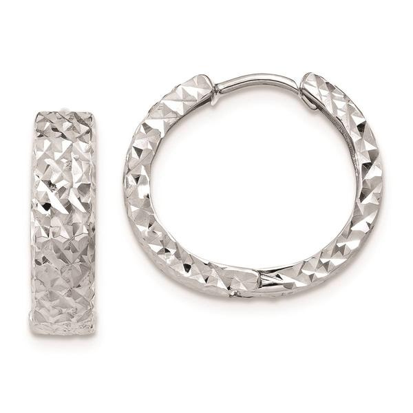 Gold Classics(tm) 14kt. White Gold Diamond Hoop Earrings