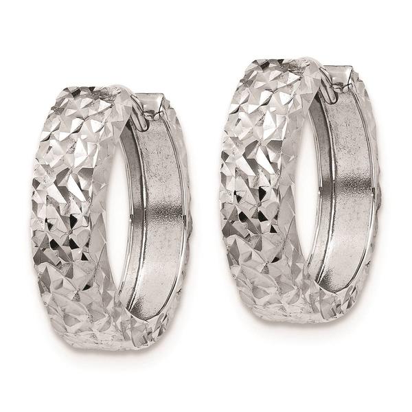 Gold Classics(tm) 14kt. White Gold Diamond Hoop Earrings alternate view