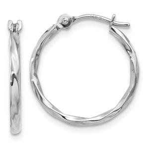 Gold Classics(tm) 14kt. White Twisted Hoop Earrings