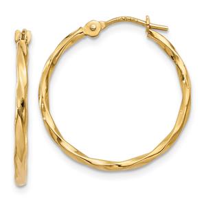 Gold Classics(tm) 14kt. 15mm Gold Twist Hoop Earrings