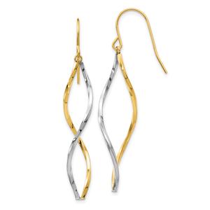 Gold Classics(tm) 14kt. Two-Tone Twist Dangle Earrings