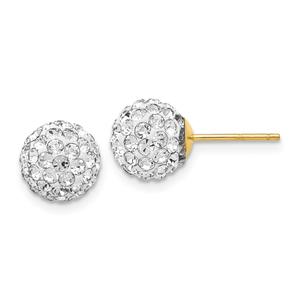 Gold Classics(tm) 9mm Crystal Stud Earrings