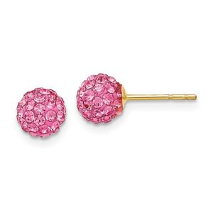 Gold Classics(tm) 6mm Rose Crystal Stud Earrings
