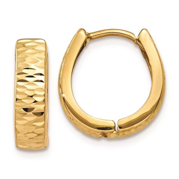 Gold Classics(tm) 14kt. Gold Textured Polished Hoop Earrings