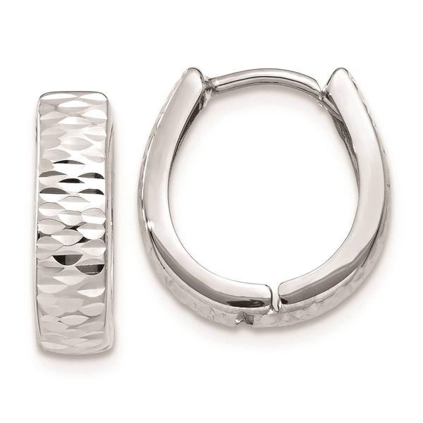 Gold Classics(tm) 14kt. White Gold Textured Hoop Earrings