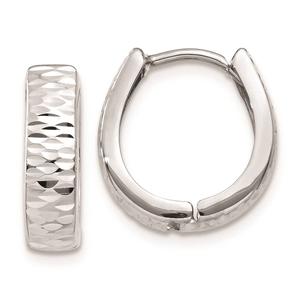 Gold Classics(tm) 14kt. White Gold Textured Hoop Earrings